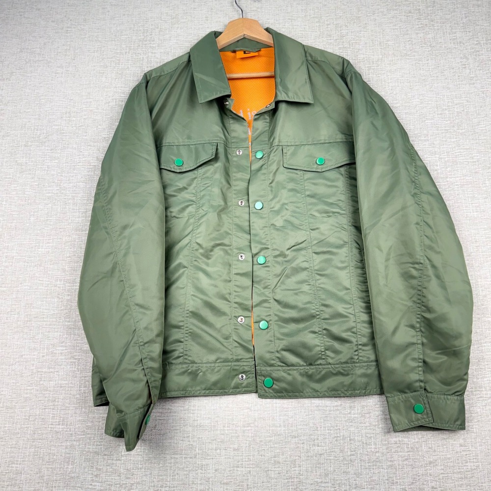 Rare Gavin Mathieu Hardwear Microsoft Jacket Mens Large Olive/Orange Bomber